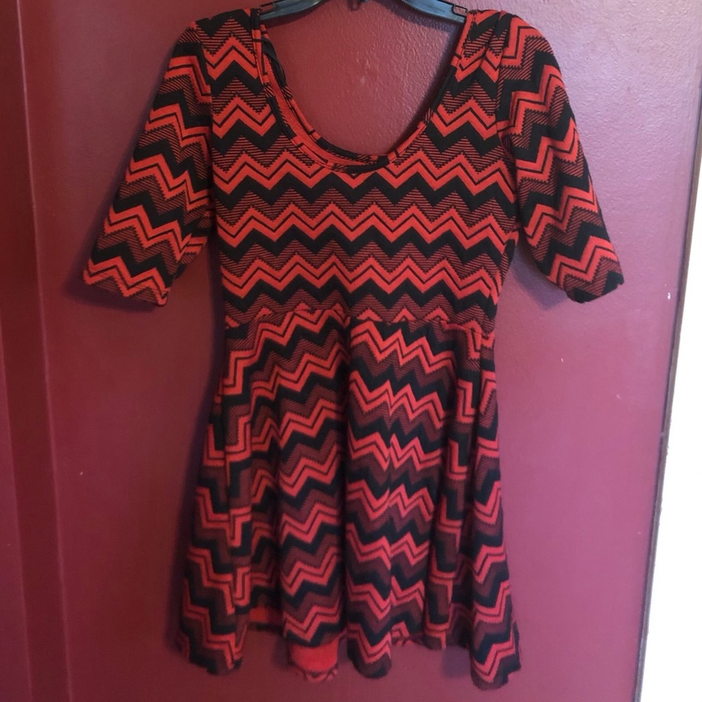 Red and black dress
